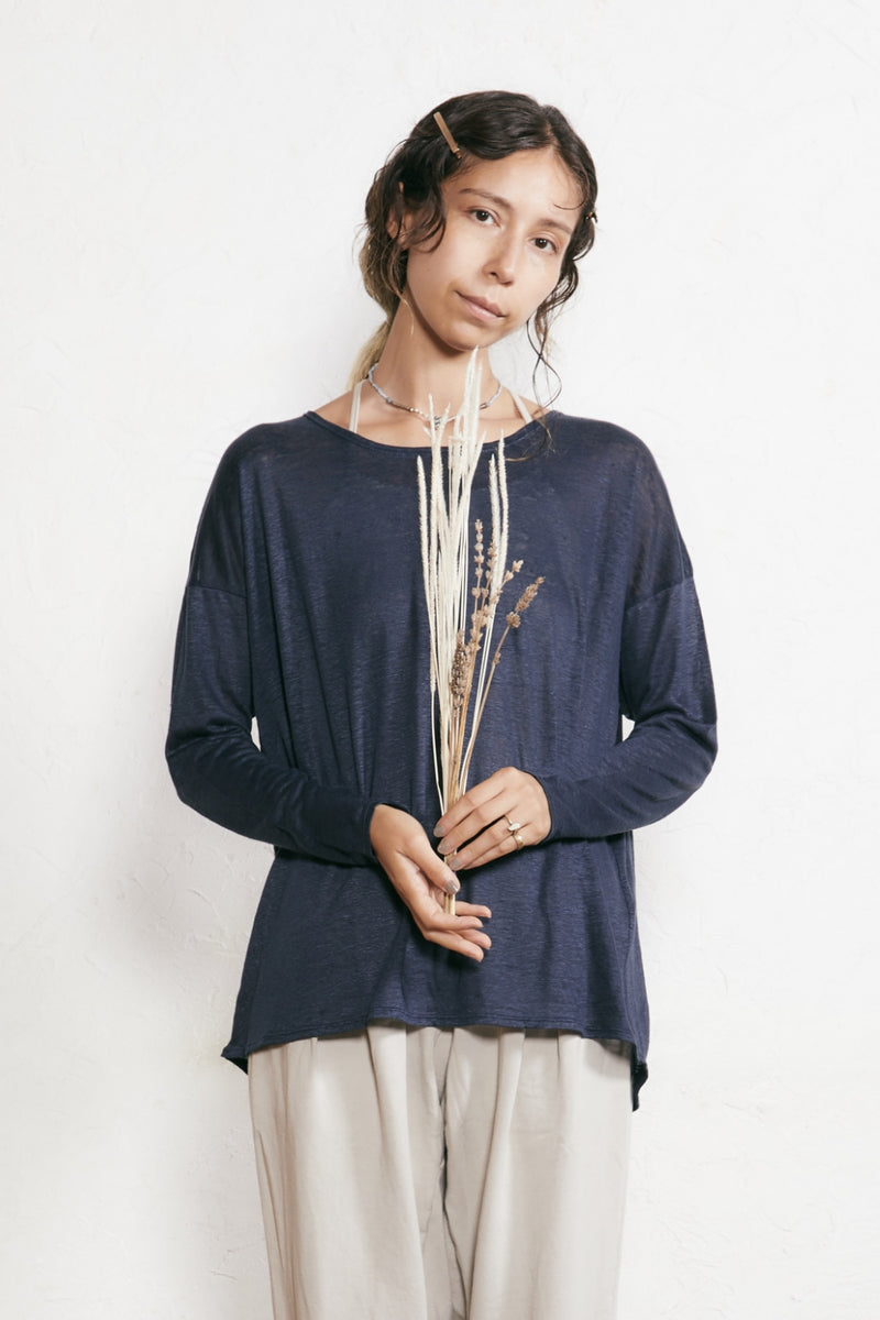 ドロップショルダーリネントップ/Drop Shoulder Linen Top – yinyang