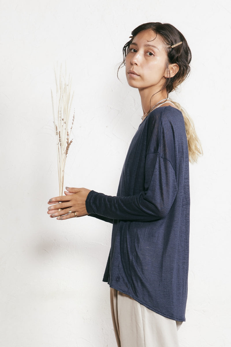 ドロップショルダーリネントップ/Drop Shoulder Linen Top – yinyang