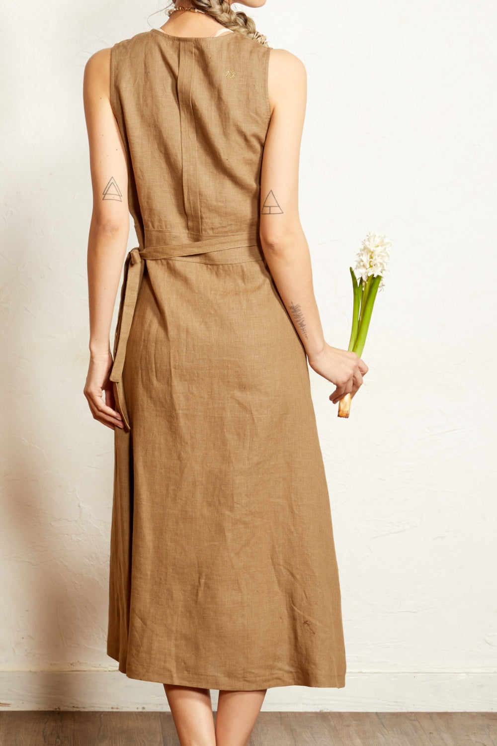 yin&yang リネンラップドレス　ブラック　ヨガウェア リネンラップドレス – yinyang - yoga & meditation wear